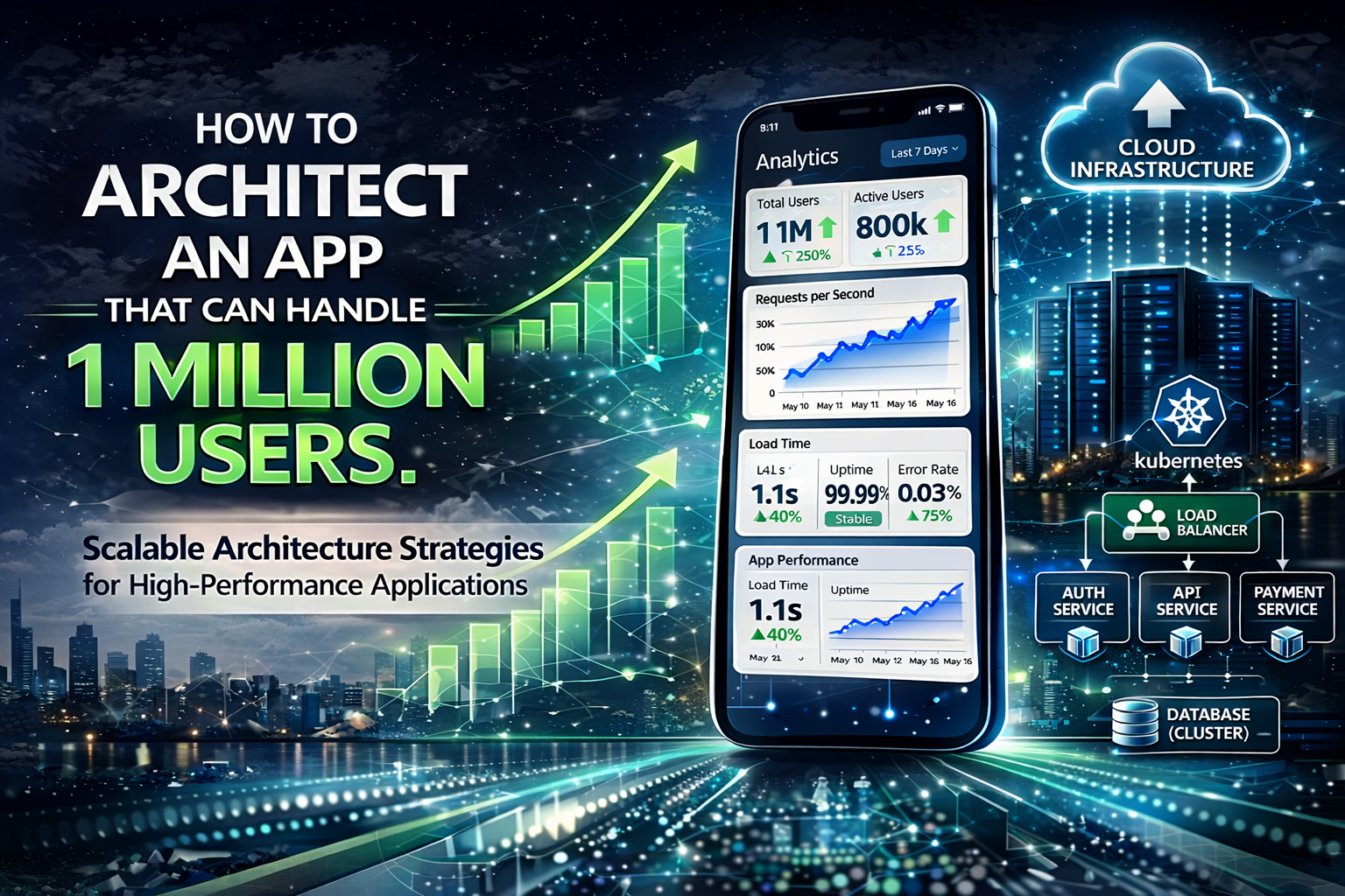 How to architect an app that can handle 1 million users using scalable architecture cloud infrastructure microservices and load balancing